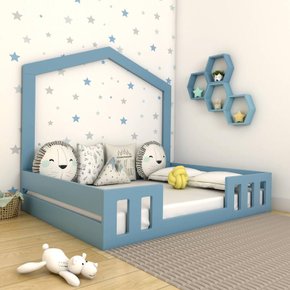 cama casal play casinha azul