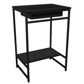 08 gabinete bancada banheiro iron black com cuba 60cm